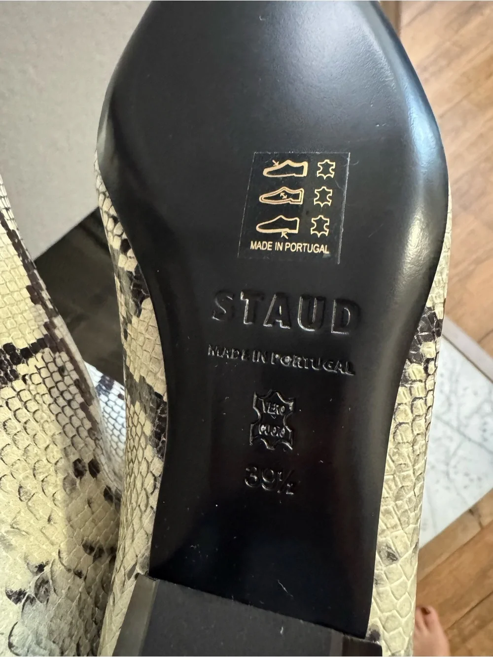 New Staud Wally White Snake Knee High Western Boots Size EU 39.5 US 9.5 $595
